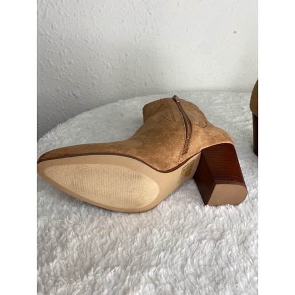 Aldo women’s Chelsea ankle boots booties tan pointed toe zipper closure size 8.5 - Picture 9 of 14